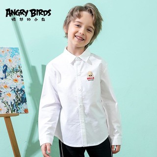 ANGRY BIRDS 愤怒的小鸟 春秋款中大童衬衫衬衣学生白色校服表演服纯色