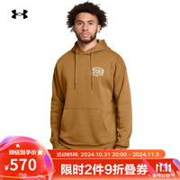 安德玛 UNDERARMOUR）秋冬Project Rock强森男子抓绒休闲卫衣1386902 赭石黄707 L