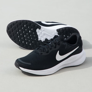 耐克NIKE跑步鞋男子缓震宽版REVOLUTION 7运动鞋春夏FB8501-002黑43 FB8501-002黑/白