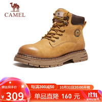 CAMEL 骆驼 户外登山工装马丁靴男增高大黄靴 G14W076674 沙漠黄/咖啡 40