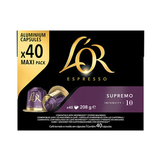 L'OR法国黑咖啡胶囊 强度10-苏帕摩40粒 适用雀巢Nespresso