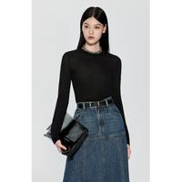 秋冬 100%超细美丽诺巴素兰羊毛修身毛衣女