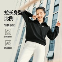 SKECHERS 斯凯奇 24年秋季运动卫衣女短款大翻领半拉链女式卫衣