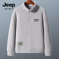 JEEP SPIRIT 吉普 男士摇粒绒卫衣 半拉链立领夹克