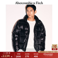 Abercrombie & Fitch 男装24秋冬新款宽格绗缝黑色保暖抗风抗水羽绒服外套KI132-4153 黑色 M (180/100A)