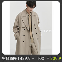 伯爵卓尔双排扣经典通勤风衣外套男中长款英伦简约大衣2024春季 托斯卡纳 (A款-D411001) XL 180