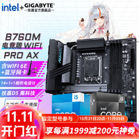 GIGABYTE 技嘉 13代英特尔i5 搭B760主板CPU套装 B760M A PRO AX D5电竞雕wifi i5 13600KF无核显