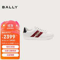 BALLY 巴利 男士织物配皮休闲运动鞋板鞋白色红白条纹 WINTON 07 6234705 9/43码