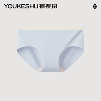 有棵树 YOUKESHU纯棉内裤女撞色柔软抗菌裆短裤亲肤透气三角裤 浅银灰 1条 M