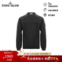 STONE ISLAND 石头岛 24春夏 纯色LOGO徽标长袖圆领卫衣 黑色 801560154-L