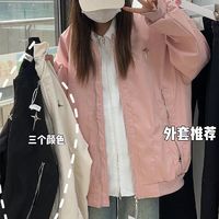 Babugge 2024美式复古多拉链工装夹克女潮牌宽松原宿风棒球服百搭高街外套