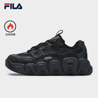 FILA 斐乐 官方男鞋加绒可颂鞋面包老爹鞋运动鞋2024冬季新款休闲