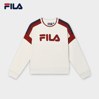 FILA 斐乐 官方女子套头卫衣2024冬季新款时尚休闲拼色针织上衣