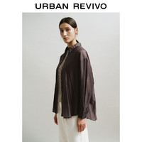 URBAN REVIVO UR2024 女装慵懒休闲简约衬衣领宽松开襟衬衫 UWH240039