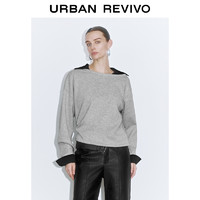 URBAN REVIVO UR2024秋季新款女装慵懒氛围设计感不对称长袖T恤UWJ440131