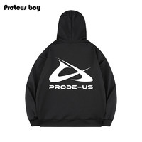 Proteus Boy ProteusBoy卫衣男连帽春秋冬季2024新款男生美式倒勾字母加绒长袖