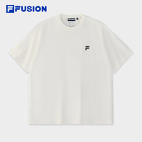 FILA 斐乐 FUSION斐乐潮牌情侣款针织短袖衫2024冬新款时尚休闲宽松T恤