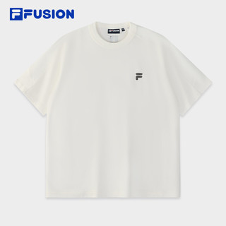 FILA 斐乐 FUSION斐乐潮牌情侣款针织短袖衫2024冬新款时尚休闲宽松T恤