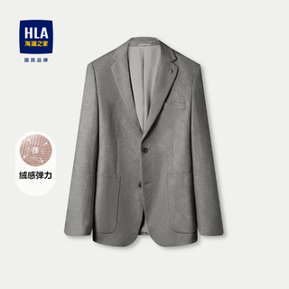 HLA 海澜之家 绒感弹力休闲西服男24秋新款时尚格纹修身西装外套男