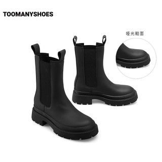 TOOMANYSHOES [明星同款]Toomanyshoes瘦瘦靴美拉德风酒鬼女人烟筒靴切尔西短靴