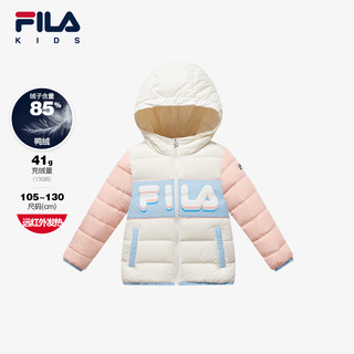 FILA 斐乐 KIDS斐乐童装女小童羽绒服2024冬新款儿童保暖连帽轻薄外套