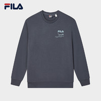 FILA 斐乐 官方男子套头卫衣2024秋季新款帆船绣花圆领针织长袖上衣