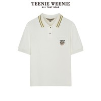 TEENIE WEENIE TeenieWeenie小熊女装2024年夏季新款短袖POLO衫T恤时尚白色上衣