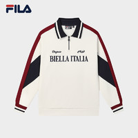 FILA 斐乐 张艺兴同款 FILA 斐乐官方男子长袖POLO衫2024冬新款休闲拼色卫衣