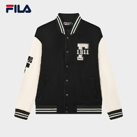 FILA 斐乐 情侣棒球服可拆臂章2024秋季新款复古撞色拼接外套男女