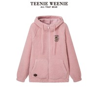 TEENIE WEENIE TeenieWeenie小熊2024年冬季仿羊羔绒连帽开衫保暖卫外套衣女时髦