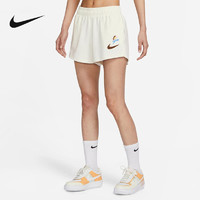 NIKE 耐克 短裤女白色2023春夏季新款运动休闲针织五分裤FJ7716-133