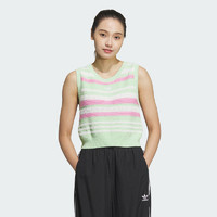 adidas 阿迪达斯 三叶草2024夏季新款无袖运动撞色休闲条纹针织背心JI7052