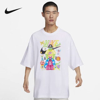 NIKE 耐克 男子秋新款卡通人物涂鸦宽松透气运动短袖T恤FD1354-100