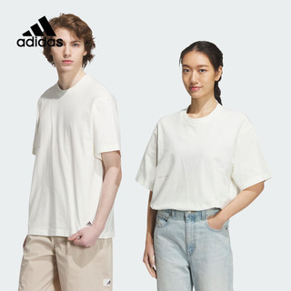 adidas 阿迪达斯 新款男女情侣款纯色百搭运动休闲宽松短袖圆领T恤IP4979