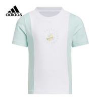 adidas 阿迪达斯 童装2024夏季新款短T女小童短袖运动百搭上衣T恤IY8117