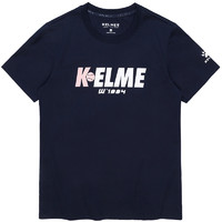 KELME 卡尔美 夏季纯棉透气短袖T恤女款字母撞色运动休闲宽松上衣潮