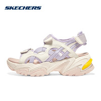 SKECHERS 斯凯奇 露趾凉鞋女夏新款休闲复古厚底魔术贴沙滩鞋119862