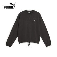 PUMA 彪马 黑色圆领卫衣女新款运动宽松休闲长袖套头衫623455-01