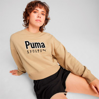 PUMA 彪马 圆领卫衣女2024春季新款复古字母宽松运动服套头衫626169