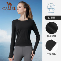 88VIP：CAMEL 骆驼 瑜伽服长袖上衣女款秋季跑步服装秋款运动服T恤健身服紧身衣