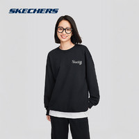 SKECHERS 斯凯奇 男女同款加绒卫衣简约学院针织刺绣套头衫百搭舒适松弛上衣