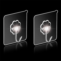 强力 粘胶贴透明墙壁挂钩 10个装 免打孔无痕粘贴