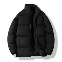 oyy 2024秋冬新款冬季面包服男士大码外套上衣棉衣男可印可绣加厚保暖 黑色 XL