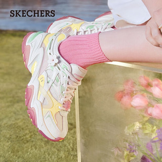 斯凯奇（Skechers）老爹鞋女樱花鞋低帮运动鞋896116 WMLT白色/多彩色 37 