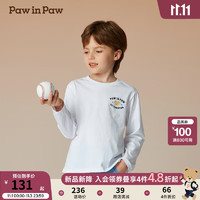 Paw in Paw PawinPaw卡通小熊童装2024年秋冬男童长袖圆领T恤休闲百搭 Ivory象牙色/39 150cm