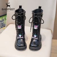 百亿补贴：Babyfeet 宝贝小脚丫 儿童鞋子女童马丁靴2024秋冬季新款女孩时尚长筒靴运动鞋