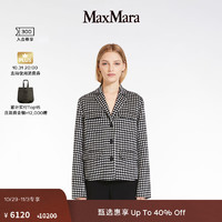 Max Mara MaxMara 2024早春女装格纹羊毛夹克外套6041024106 黑白格纹 36