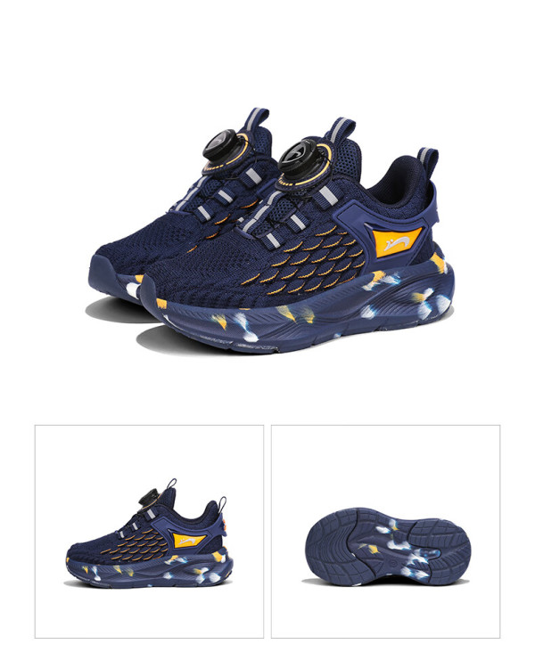 贵人鸟童鞋男童运动鞋2024夏秋中大童男孩轻便软底舒适跑步潮深蓝37码