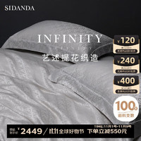 SIDANDA 诗丹娜 四件套100支全棉色织提花长绒棉纯棉贡缎高级轻奢床单款 鸣沙灰