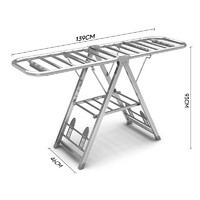 移动端、京东百亿补贴：WENNA 稳纳 落地晾衣杆晒被架不锈钢晒衣服架翼型折叠晾衣架1.39米